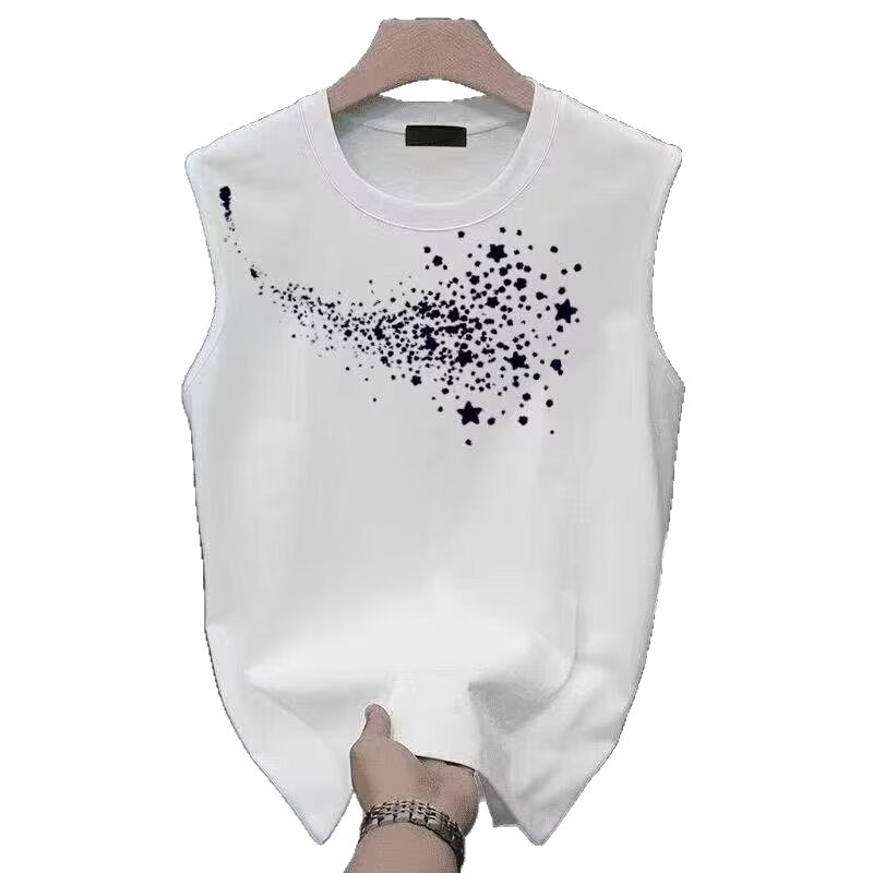 Men's Cartoon Embroidery Sleeveless Tank Top | Loose Fit Summer Streetwear | Comfortable Daily Casual Vest_viptrois.com