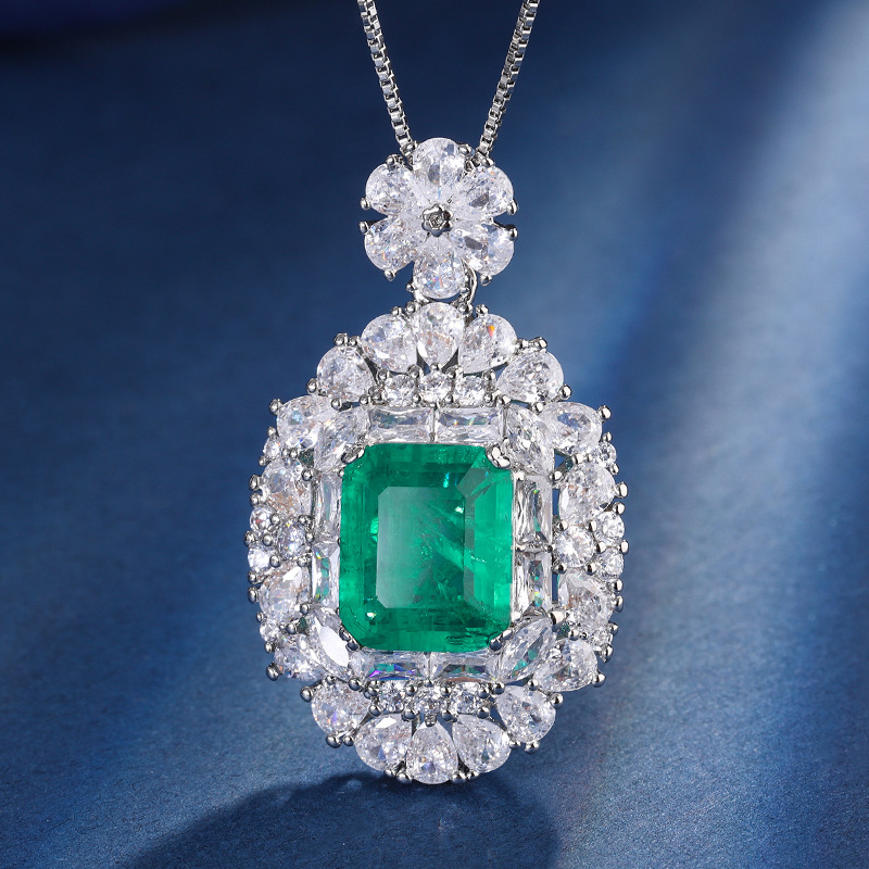 Zhuang Sheng joyas nuevo fondo de cobre chapado en oro de simulación de color tesoro estilo simple luz traje de lujo hembra piedra principal 12*10