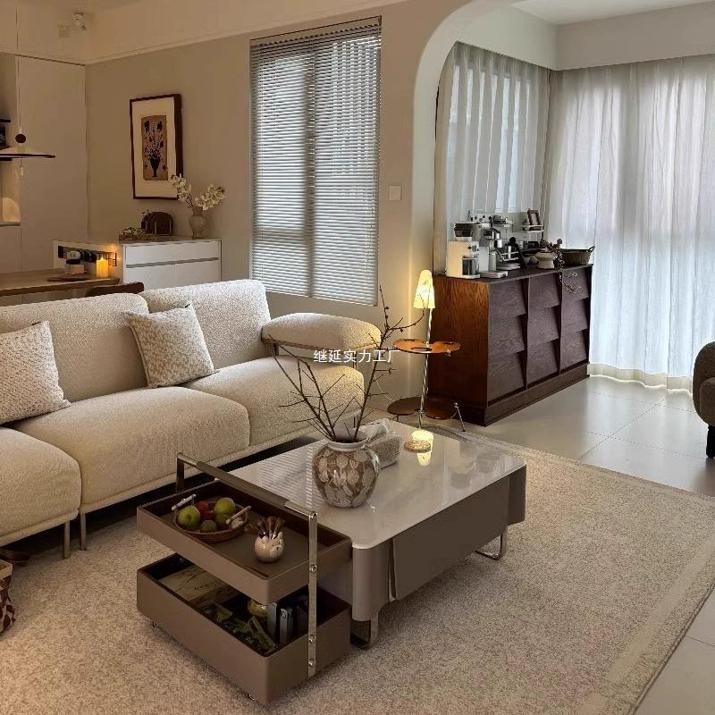 2025 новый набор кофейных столиков в стиле нормкор, доступный люкс, для гостиной, дома, маленькой квартиры, доступный люкс, креативный, высококлассный стиль