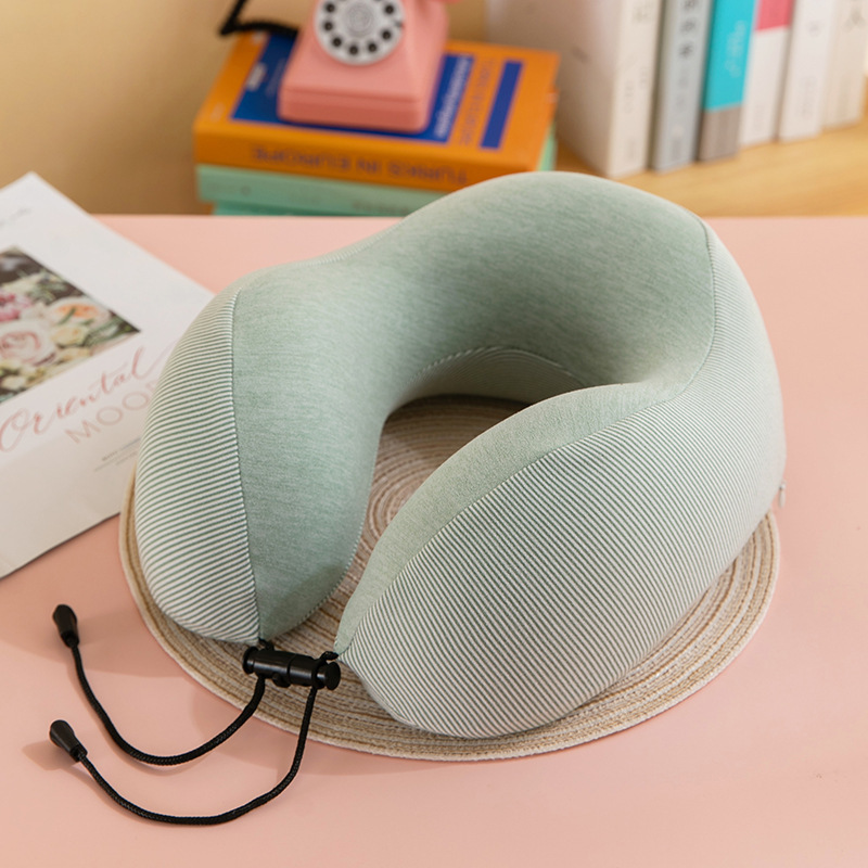 Supporto in memory foam per viaggi in aereo, portatile, per auto, per lunghi viaggi, poggiatesta cervicale a forma di U_voghion.com