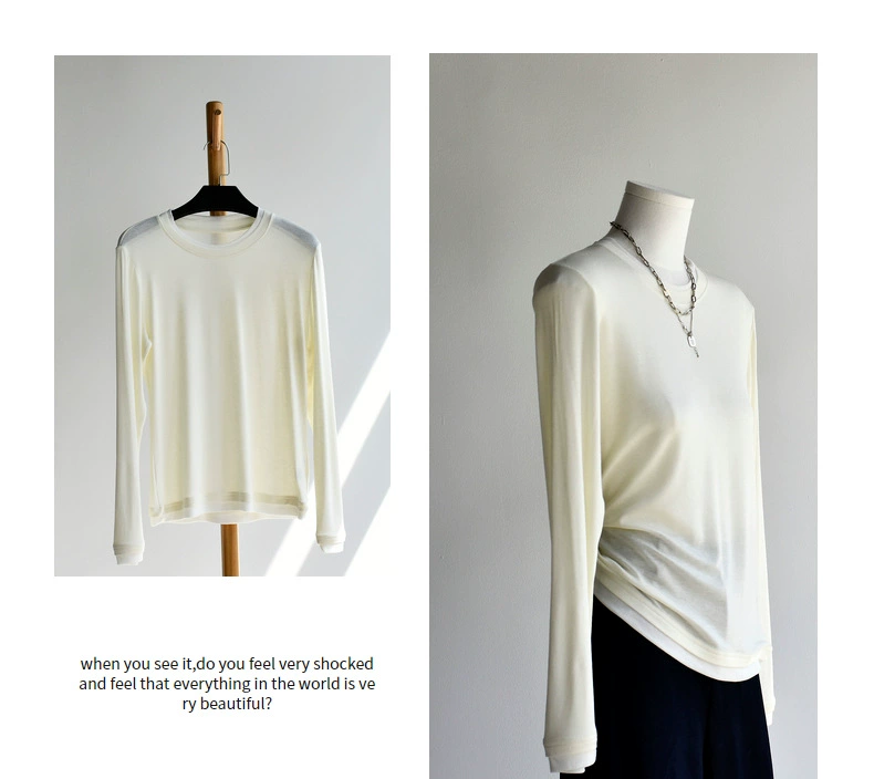 Woolen demi-season tower, keep warm body-friendly long-sleeve