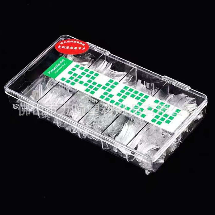 JP006 - 3 medio esmerizado largo cabeza de uñas desgaste extensión de uñas parche de tamaño completo 24 piezas / placa más tamaño opcional