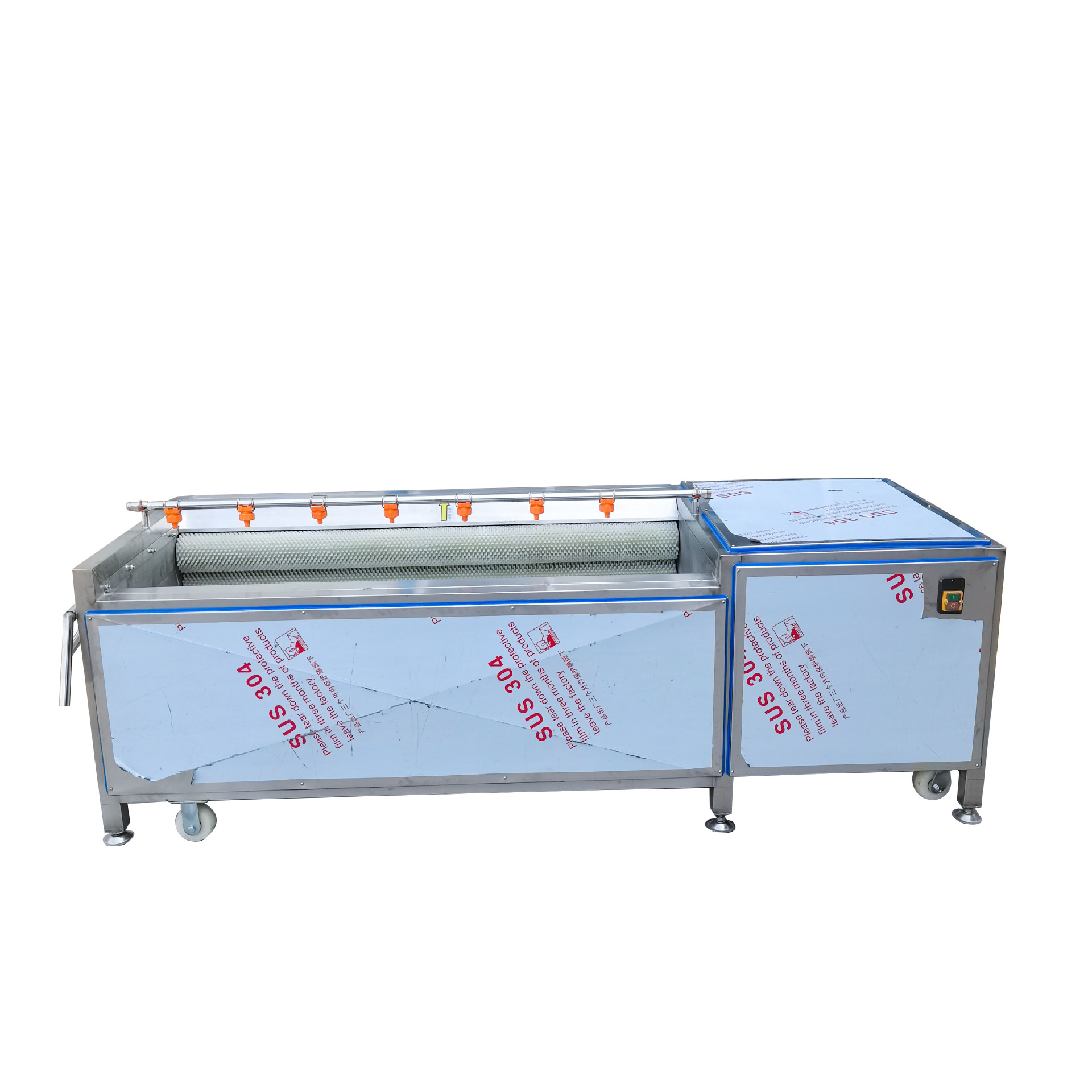 Máquina de limpieza de cepillo de raíz de loto, dispositivo de limpieza automática de rodillos de pelo de jengibre de patata, máquina de limpieza de rodillos de pelo de conchas