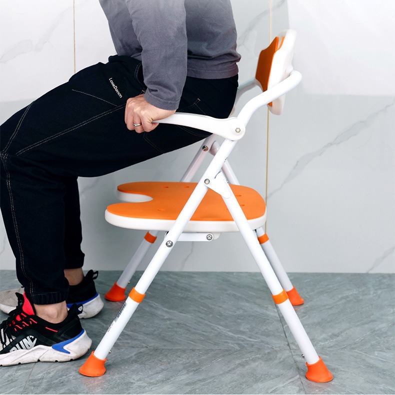 silla de baño especial para mujeres embarazadas de edad avanzada, inodoro plegable antideslizante, cojín de ducha, asiento de ducha a prueba de frío