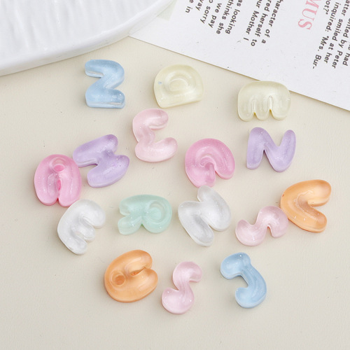 Cartoon DIY resin accessories, decorations, mini letters, cream glue hair clips, phone cases, shoe buckles, keychains, pendants