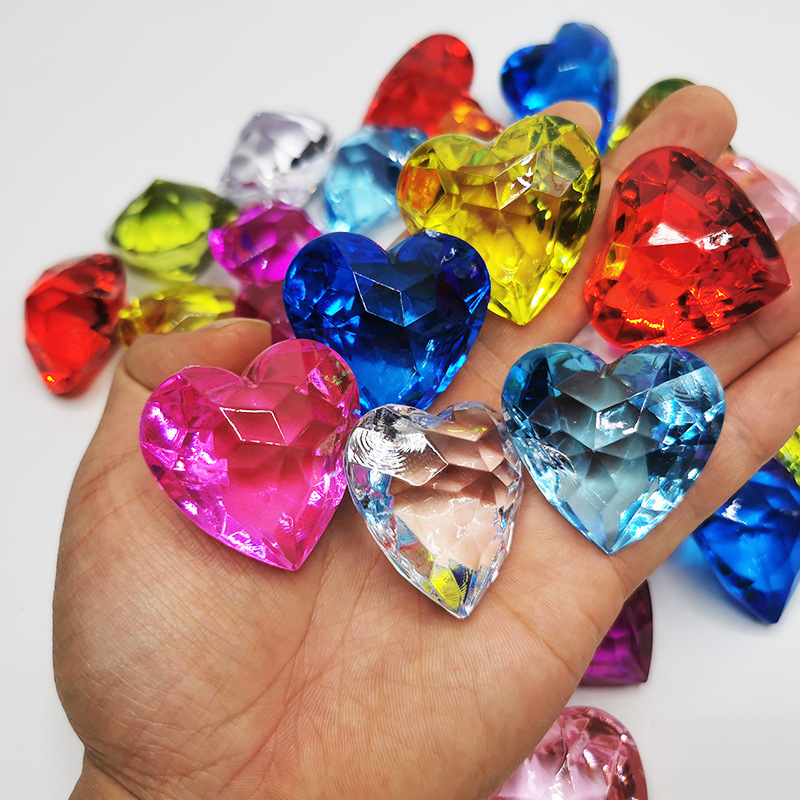 40mm Colorful Mixed Color Gem Children's Acrylic Imitation Crystal Diamond Boys and Girls Digging for Treasure Treasure Chest