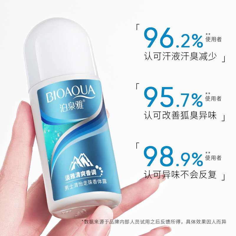 Boquanya Hombres Elegantes perlas loción corporal refrescante antitranspirante fragancia fresca bola perfume loción antitranspirante al por mayor