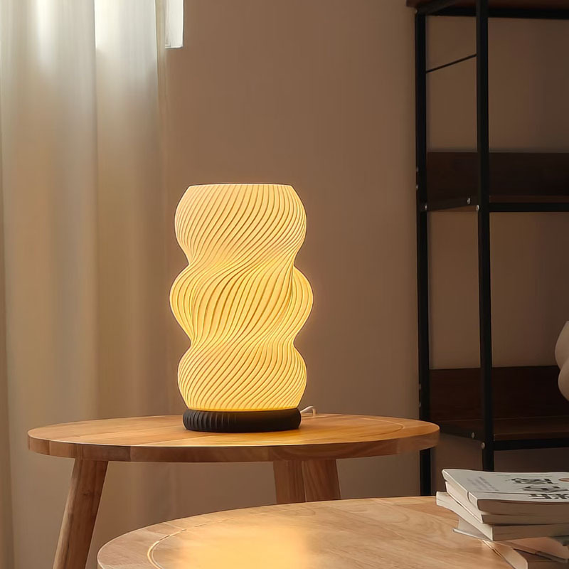 Mesita de noche minimalista nórdico, lámpara de mesa, estilo cremoso creativo, dormitorio japonés, escritorio, decoración, luz ambiental, arreglo floral 3D