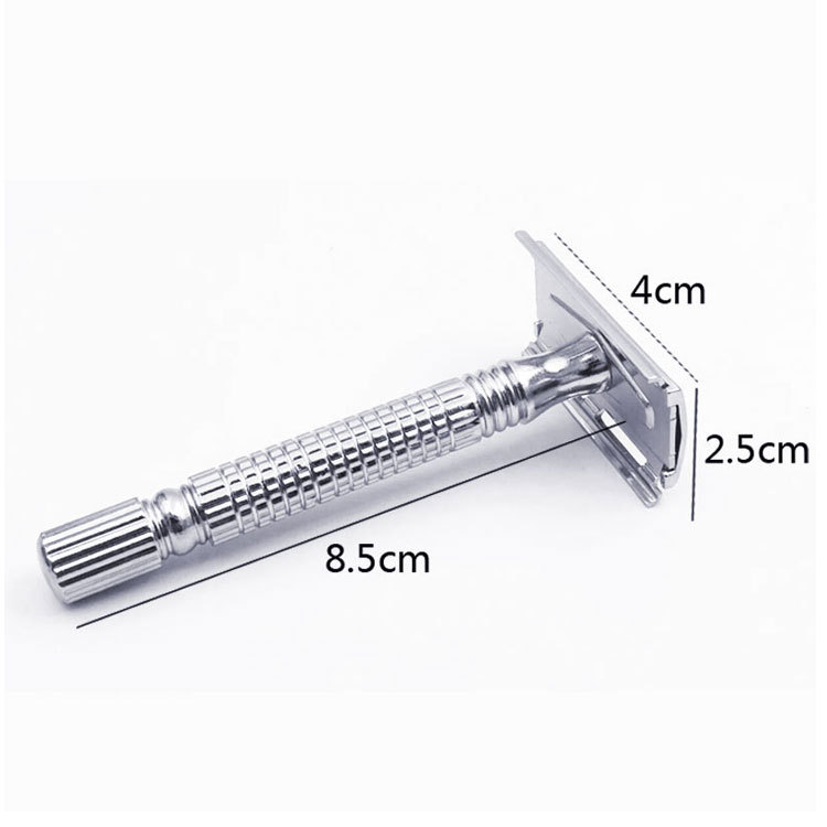 廠家直銷 吉利勁敏老式刮鬍刀不鏽鋼雙面刀片手動剃鬚刀架刮臉刀