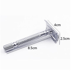 廠家直銷 吉利勁敏老式刮鬍刀不鏽鋼雙面刀片手動剃鬚刀架刮臉刀