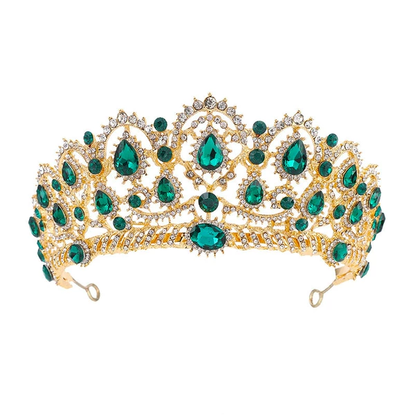 Gold bottom-dark green diamond