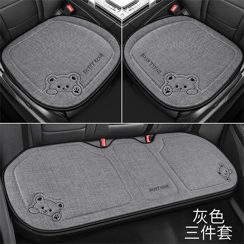 オールシーズン対応のカーシートクッション、車の運転席クッション、リネン漫画リアシートクッション、女性用ワンピースシートカバー|undefined