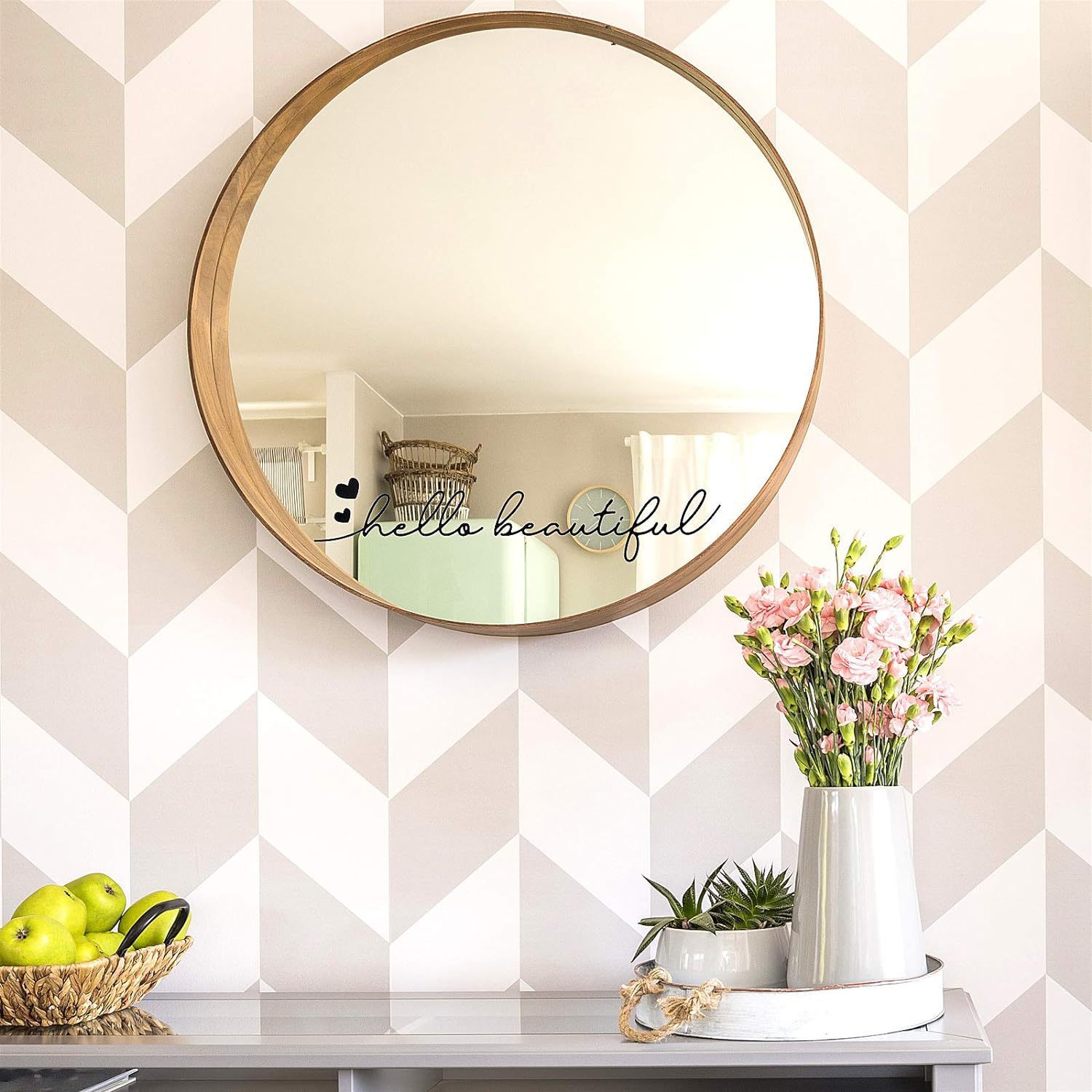 Introducción espejo de baño pegatina espejo inspirador cara saludo calcomanía vinilo pegatina adecuado para la decoración del hogar