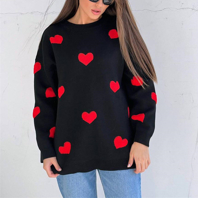 Women's Sweater Long Sleeve Sweaters & Cardigans Streetwear Heart Shape display picture 4