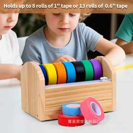 跨境木质胶带切割器儿童手工纸胶带收纳架办公桌面便利贴胶分配架