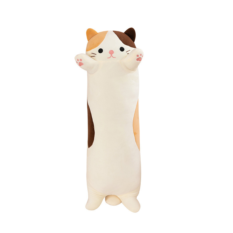 国境を越えた長い猫のぬいぐるみ枕、子供向けのかわいい寝かしつけ人形、女の子への誕生日プレゼント|undefined