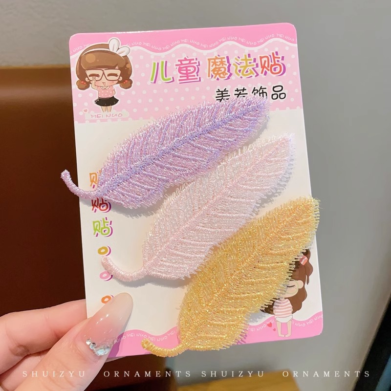 El pelo roto de las niñas artefacto de dibujos animados Velcro bebé de las niñas Linda horquilla sin costuras no duele el pelo flequillo accesorios para el cabello pegajoso