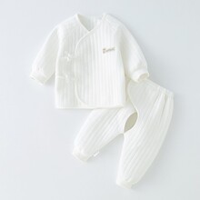 婴儿秋冬装夹棉保暖套装宝宝纯棉睡衣冬装新生儿衣服保暖内衣套装