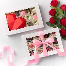 亚马逊糖果包装纸盒长方形开窗巧克力蛋糕盒马卡龙烘焙西点打包盒