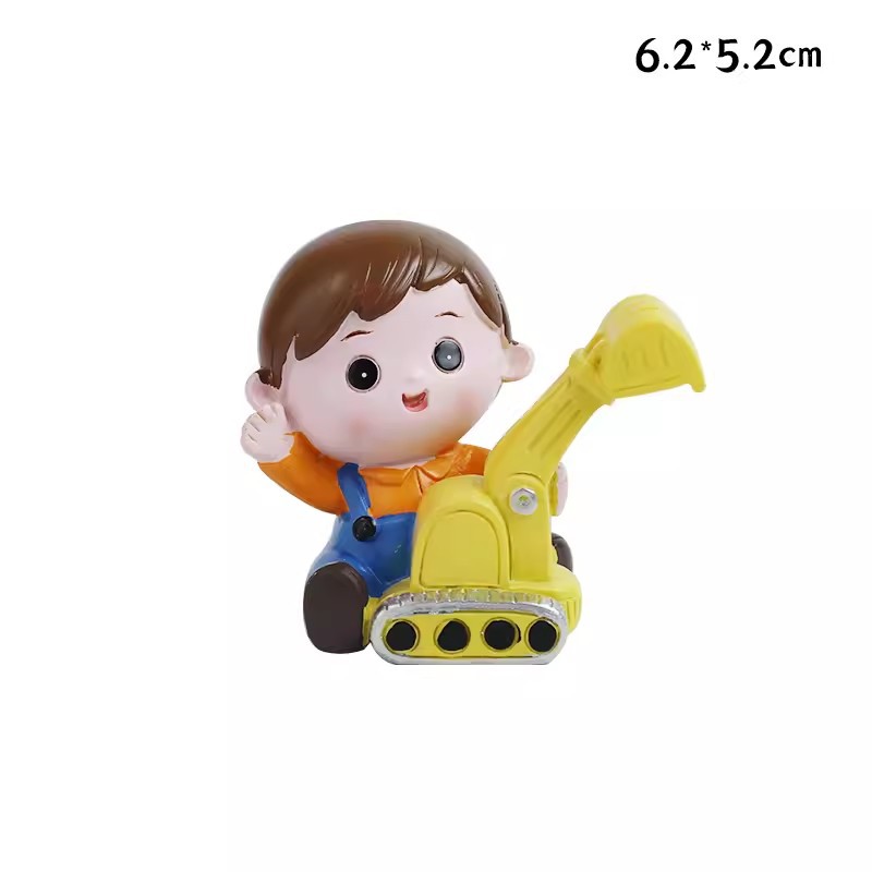 Celebridades de Internet decoración de pasteles de cumpleaños para niños decoración grúa excavadora camión de ingeniería grúa torre postre de cumpleaños accesorios de vasos de papel