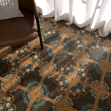 中古风木纹花砖法式咖啡馆复古卫生间瓷砖客厅玄关阳台厨房地砖