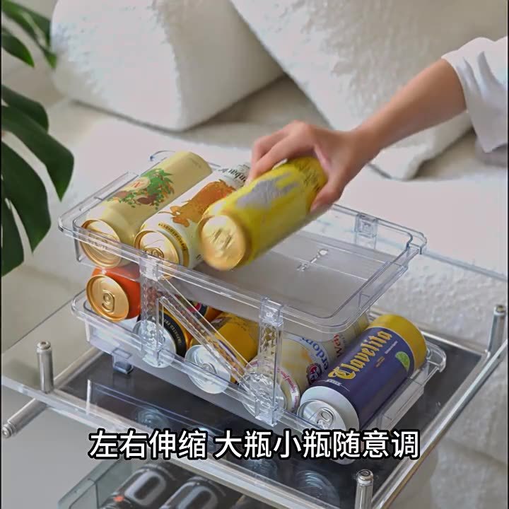 二重伸縮スクロール飲料収納ボックス自動補充缶収納棚冷蔵庫サイダーデスクトップ棚|undefined