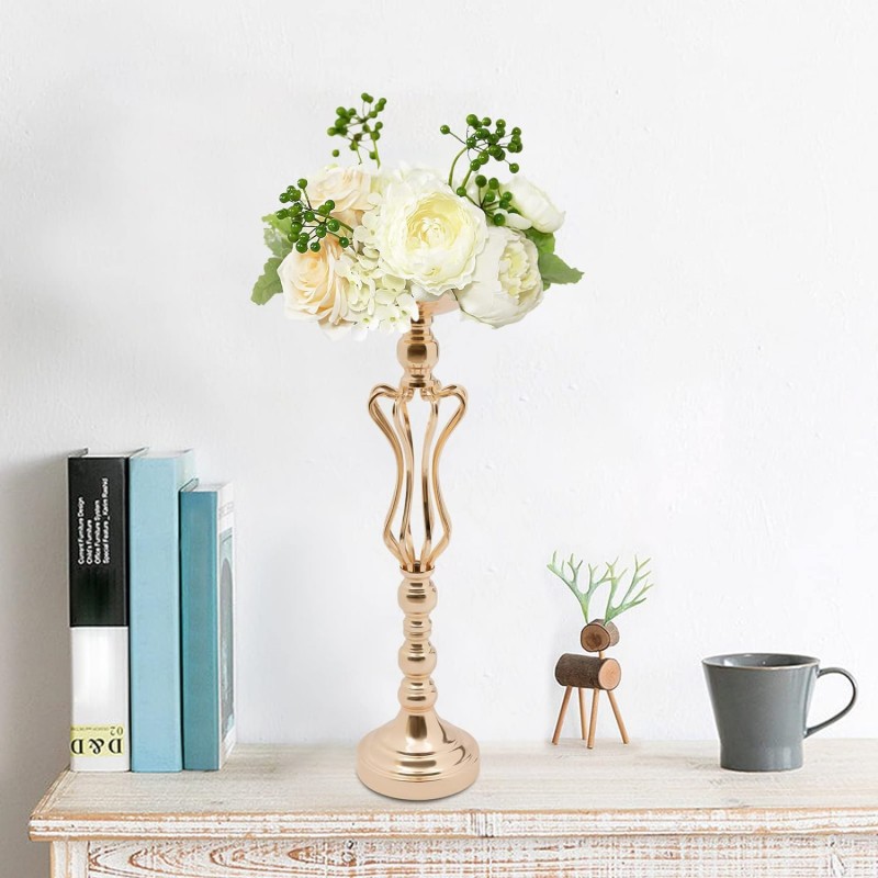 Fabricantes transfronterizos de suministro directo de nuevos candelabos de cintura torcida de flores de escritorio de oro europeo decoración de hierro forjado