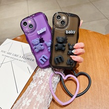 适用vivos16e波浪气垫BABY熊手机壳x60气泡防摔卡通兔爱心手环壳