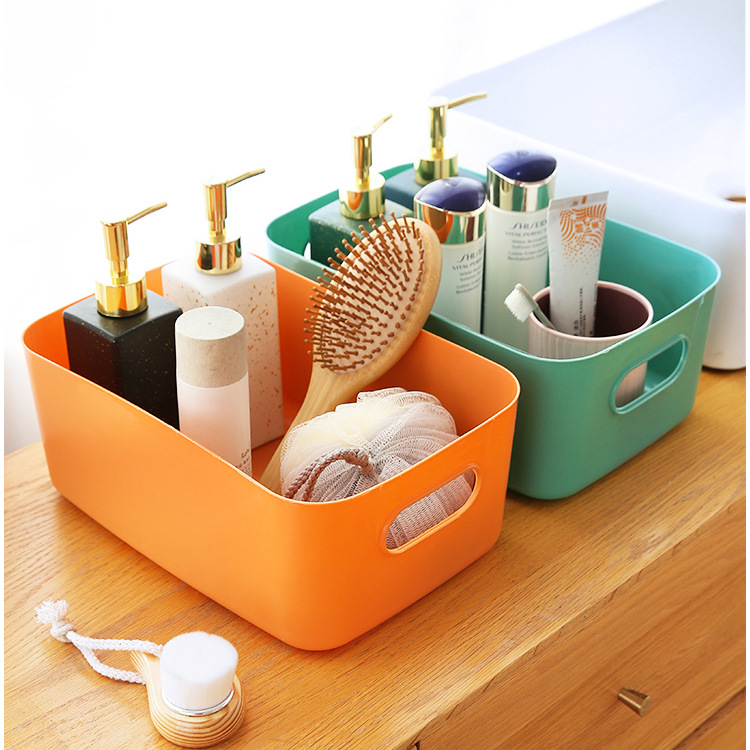 Desktop Storage Box Rectangular Office Desk Key Cosmetic Organizer Storage Basket Kitchen Storage Box