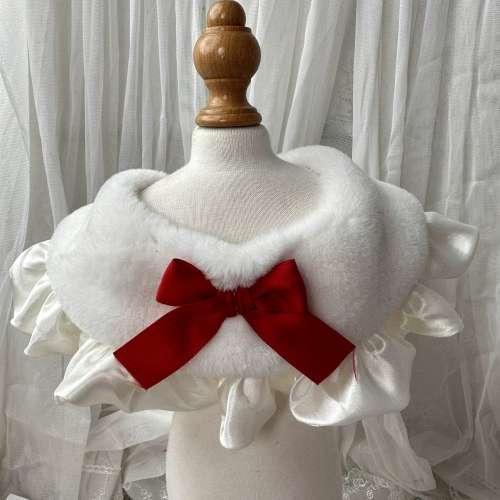 Кошка Новогодняя плюшевая одежда Новогодний Плащ шаль нагрудник Рождество собака осенне-зимний плащ Одежда