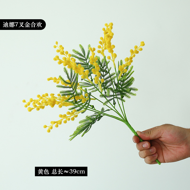 国境を越えた売れ筋模擬アカシアぬいぐるみ造花ホームウェディング装飾装飾品ハイエンド模擬花卸売|undefined