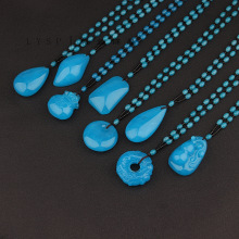 新款二代蓝精灵蜜蜡项链时尚多款式吊坠平安扣蜜蜡毛衣链景区热卖