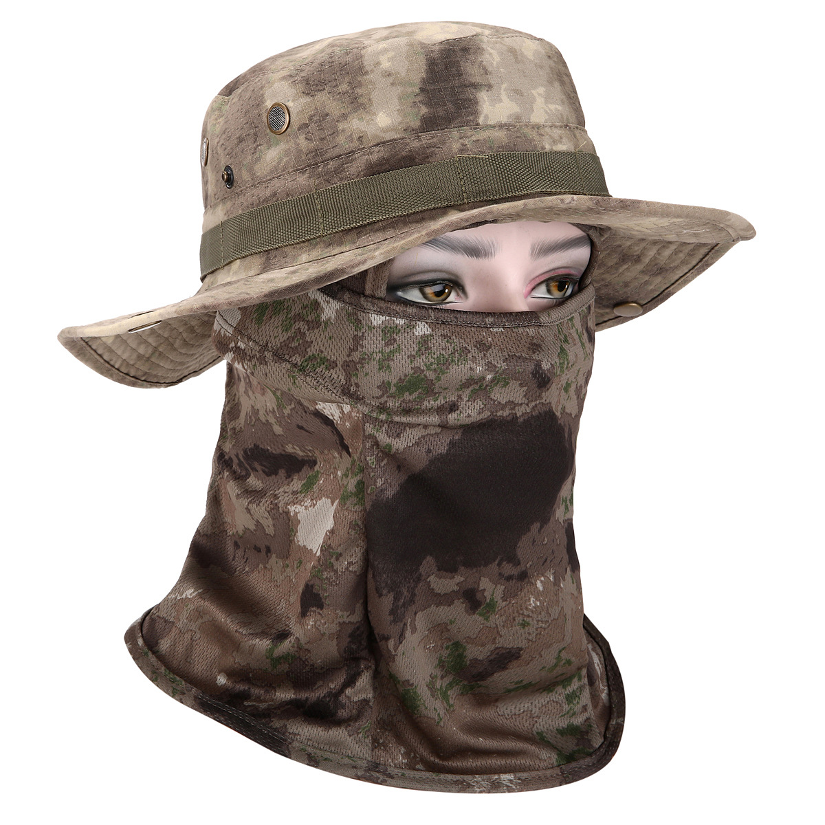 Sombrero de camuflaje con ala ancha al aire libre sombrero Benni sombrero de camuflaje para fanáticos militares sombrero de alpinismo de pesca protector solar sombrero de pescador transpirable hombre
