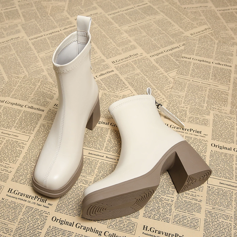 7129-1 Ботинки Мартин для женщин, новая модель осень-зима 2025, ботильоны на высоком каблуке, зауженные, короткие ботинки цвета хаки