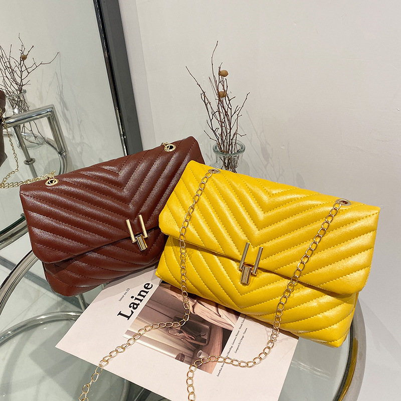 Women's Embroidered Wave Pattern Shoulder Bag Fashion Handbag_voghion.com