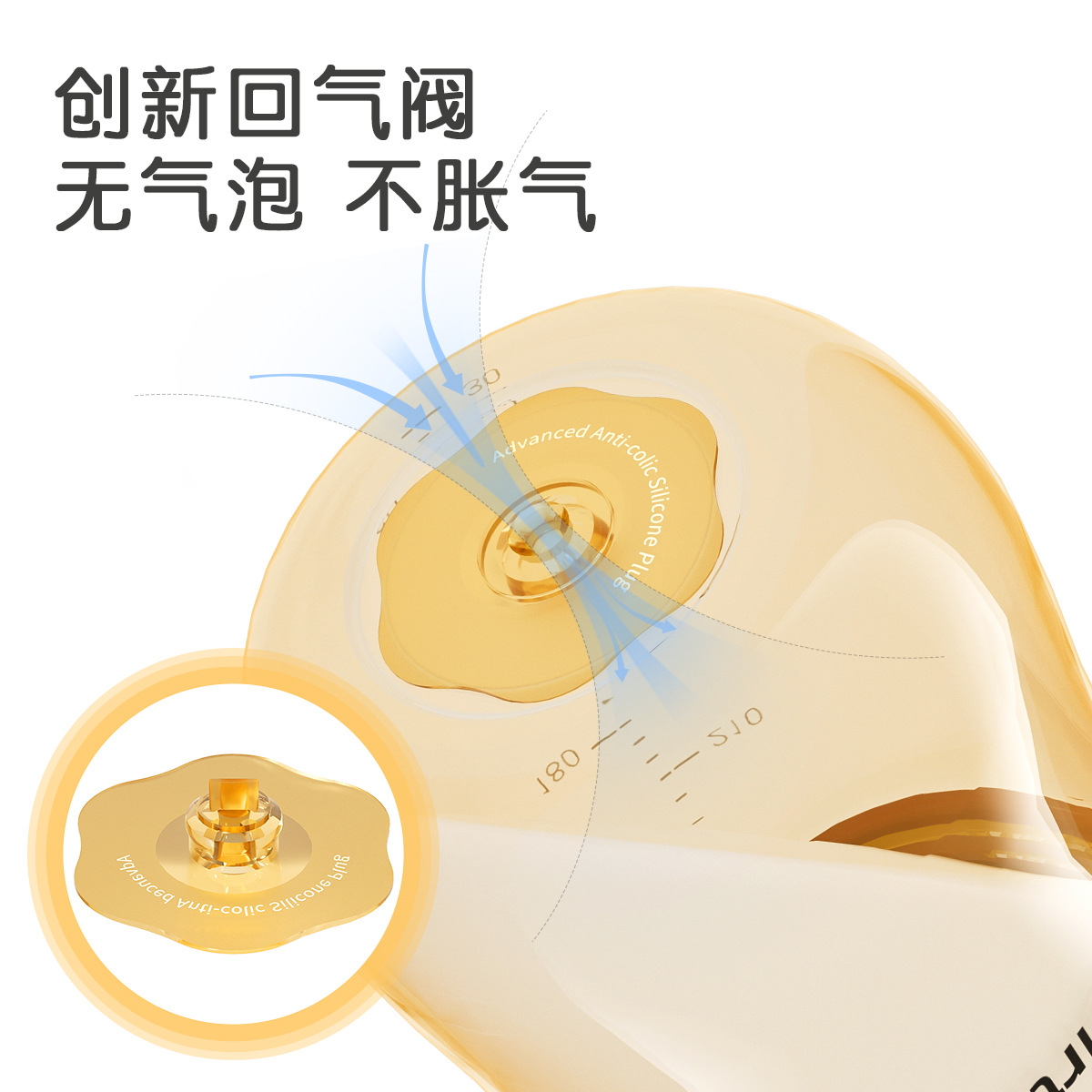 ♔ Newborn Baby Ppsu Anti-Colic Wide-Caliber Bottle That Simulates Breast Milk, Anti-Fall, for Drinking Water and Milk, 0-6 Months