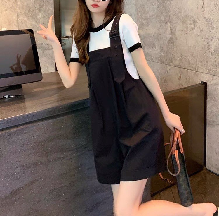 검정 [싱글 멜빵]