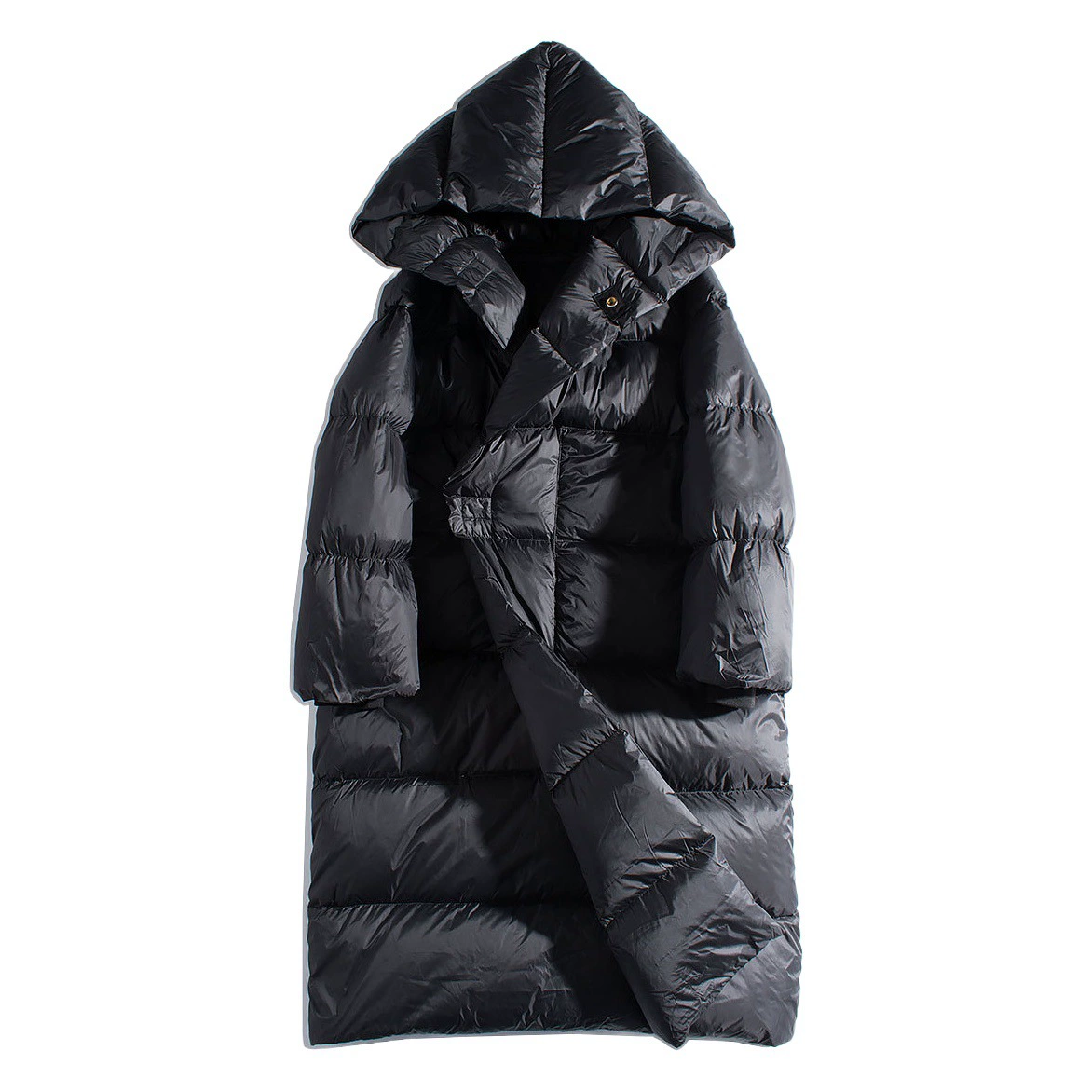 Белый гусиный пух свободная мода с капюшоном