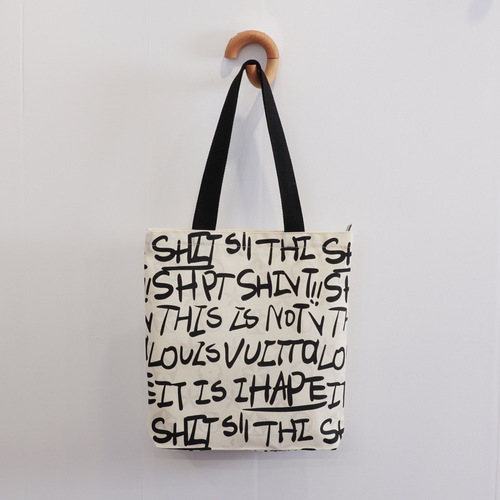 Canvas bag printed canvas bag for women college students, school single shoulder bag commuting, large capacity, unique large capacity print
