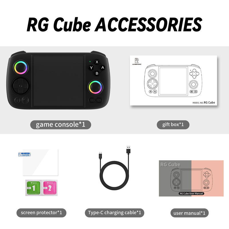 ANBERNIC安伯尼克RGCube方屏掌上游戏机串流摇杆氛围灯RGB怀旧风|undefined