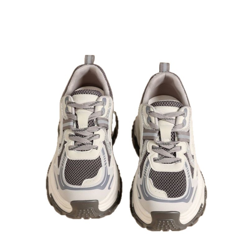 Aumentar la altura de la parte inferior gruesa de los pies pequeños zapatos de papá para mujeres 2026 primavera nueva red transpirable zapatillas deportivas casuales ligeras