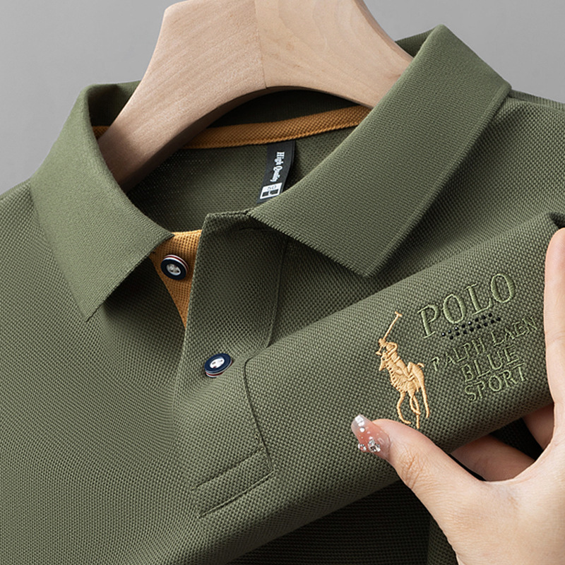 Clearance Sale: Summer Men's High-End Embroidered Polo Shirt with Turn-Down Collar, Unique and Versatile Fashionable Ice Silk Men's Top Clearance Sale: Summer Men's High-End Embroidered Polo Shirt with Turn-Down Collar, Unique and Versatile Fashionable Ice Silk Men's Top
