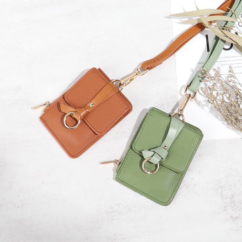 Tarjetero 2024 con un toque de alta gama, monedero pequeño informal tipo bandolera, bolsa vintage para guardar llaves, mini cartera para colgar al cuello para mujer.