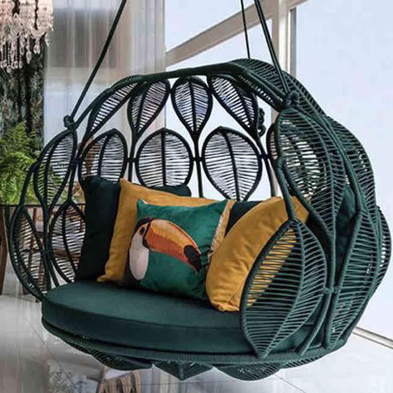 Nido de pájaros en línea silla colgante cesta swing silla de caña patio exterior terraza doméstica cuna balcón hamaca individual