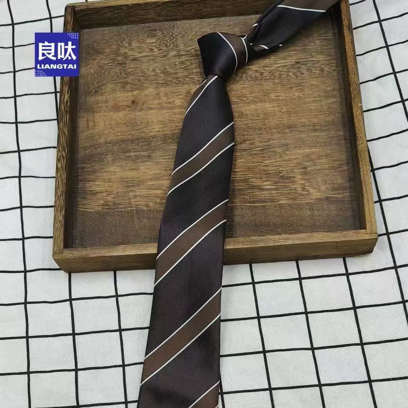 两用咖啡条纹腰带配牛仔裤美式复古小众领带设计宽松休闲男女neck|undefined