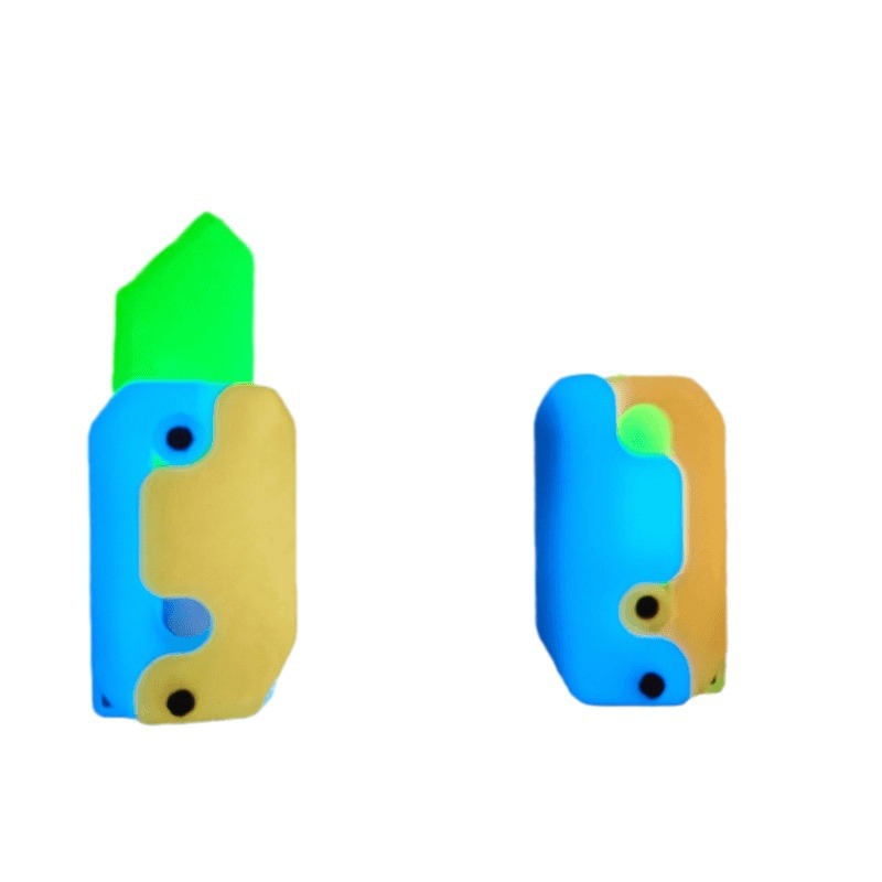 Cuchillo de rábano estilo luminoso personalidad adulta gravedad retráctil mini 3D impresión descompresión juguete cuchillo de rábano