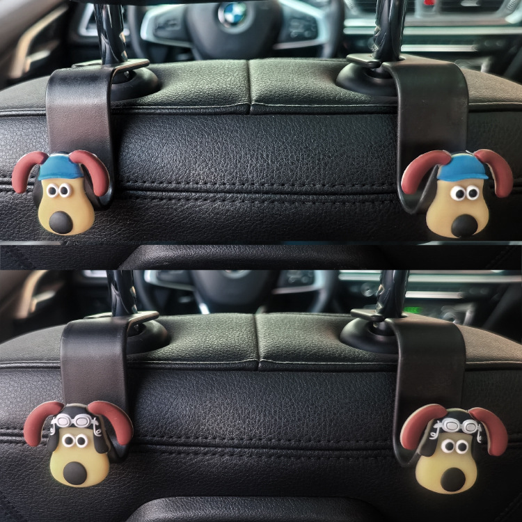 Coche trasero cabeza perro 3D 3D pegatinas de silicona coche gancho coche multi-asiento coche gancho asiento trasero gancho