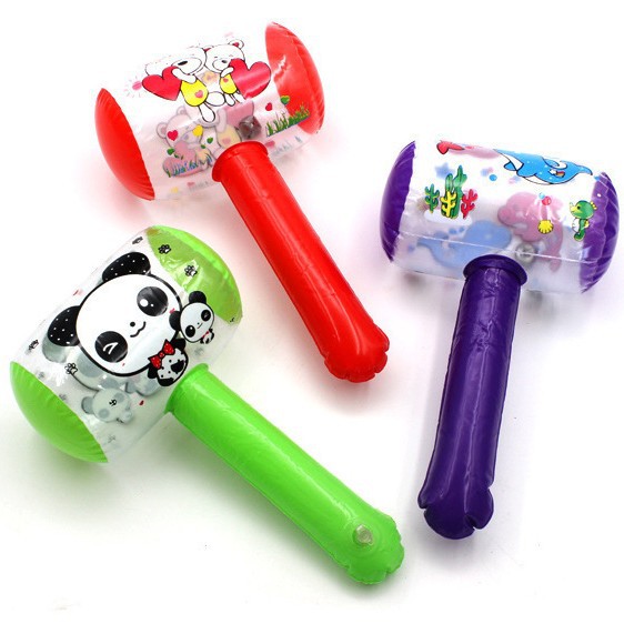 Cartoon Animal Air Hammer Stick Children's Inflatable Toy Small Hammer with Bell Hammer Baby Balloon Floor Push Hot Sale