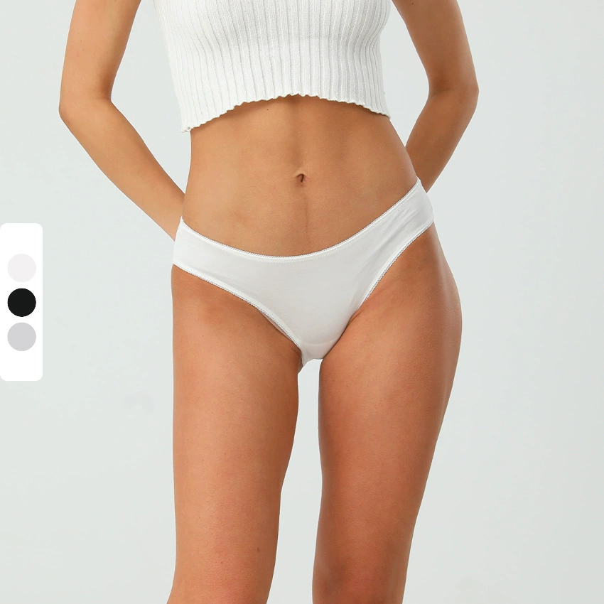 Женские бюстгальтеры‑ bikini‑briefs, хлопок combed, индивидуальные цвета, EU размеры S–XL