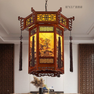 中式吊灯仿古寺庙走廊灯实木酒楼包间羊皮灯具中国风宫廷古典灯笼-阿里巴巴